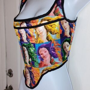SHEIN Multicolor Birth of Venus Botticelli Corset Top